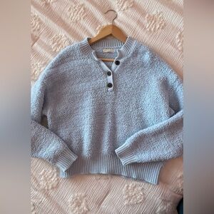 NWOT!  La Hearts Pacsun Fuzzy Sweater Women XS Blue Henley Fuzzy Winter Cozy